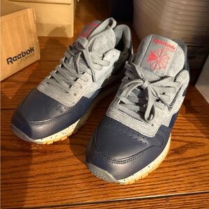 Reebok CL Blue and Gray Sneakers Athletic Style